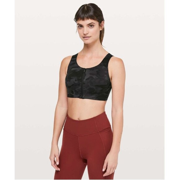Lululemon Enlite Bra Zip Front Ignite Camo Women's Size 34C - Picture 1 of 10